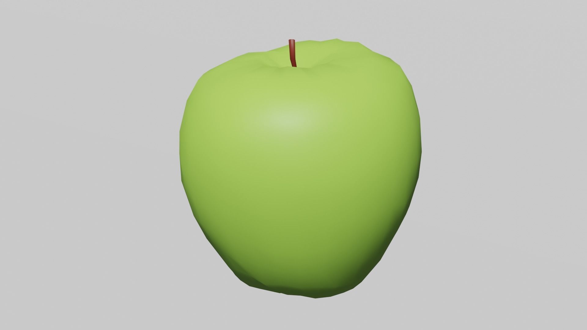 Green apple low poly Free low-poly 3D model_4
