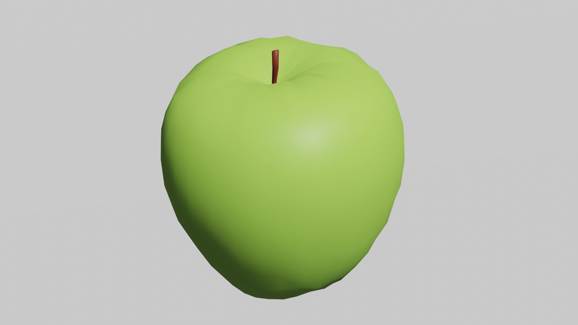 Green apple low poly Free low-poly 3D model_3