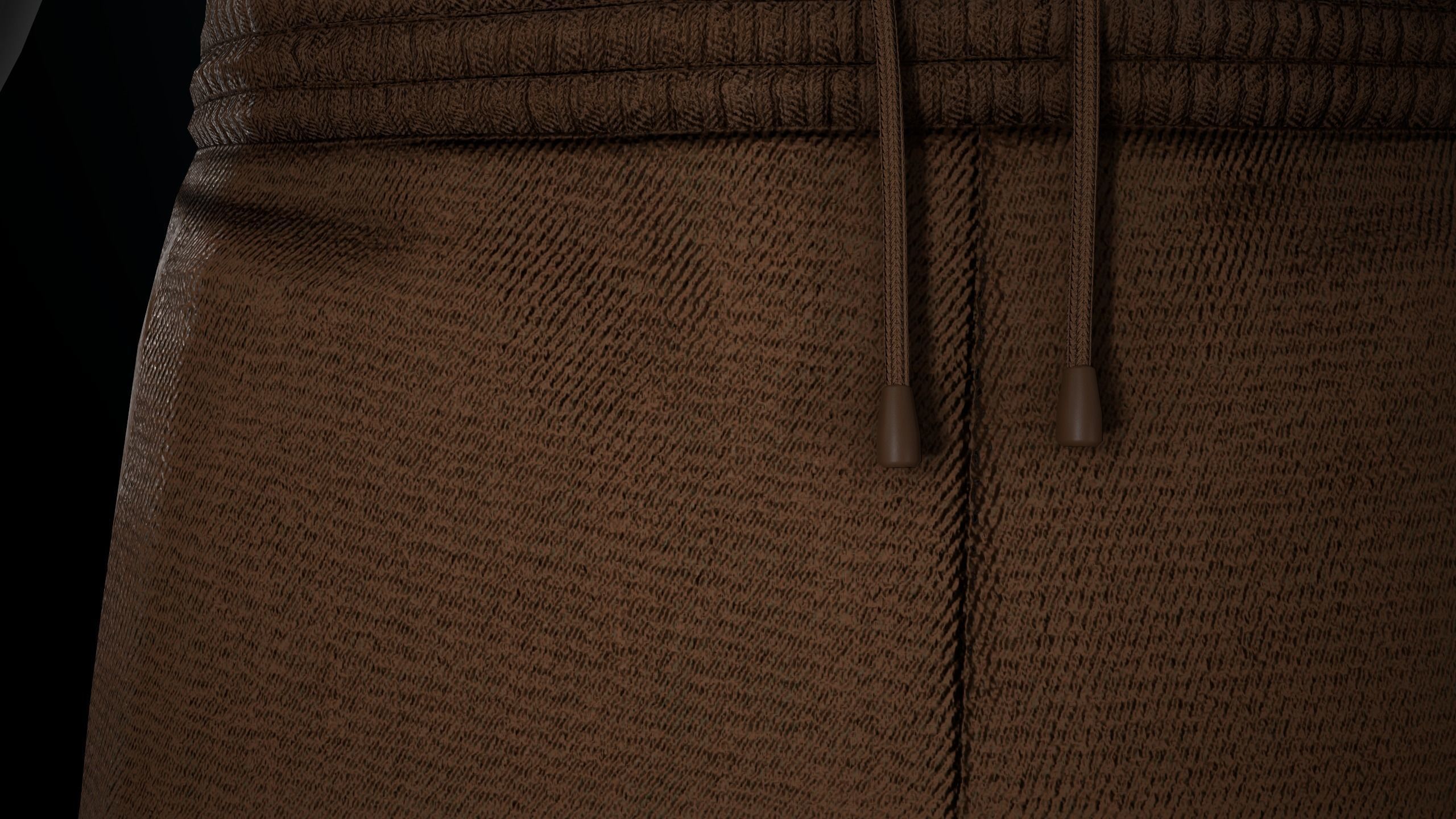 Brown Stonewashed Jogger Pants Low-poly 3D model_9