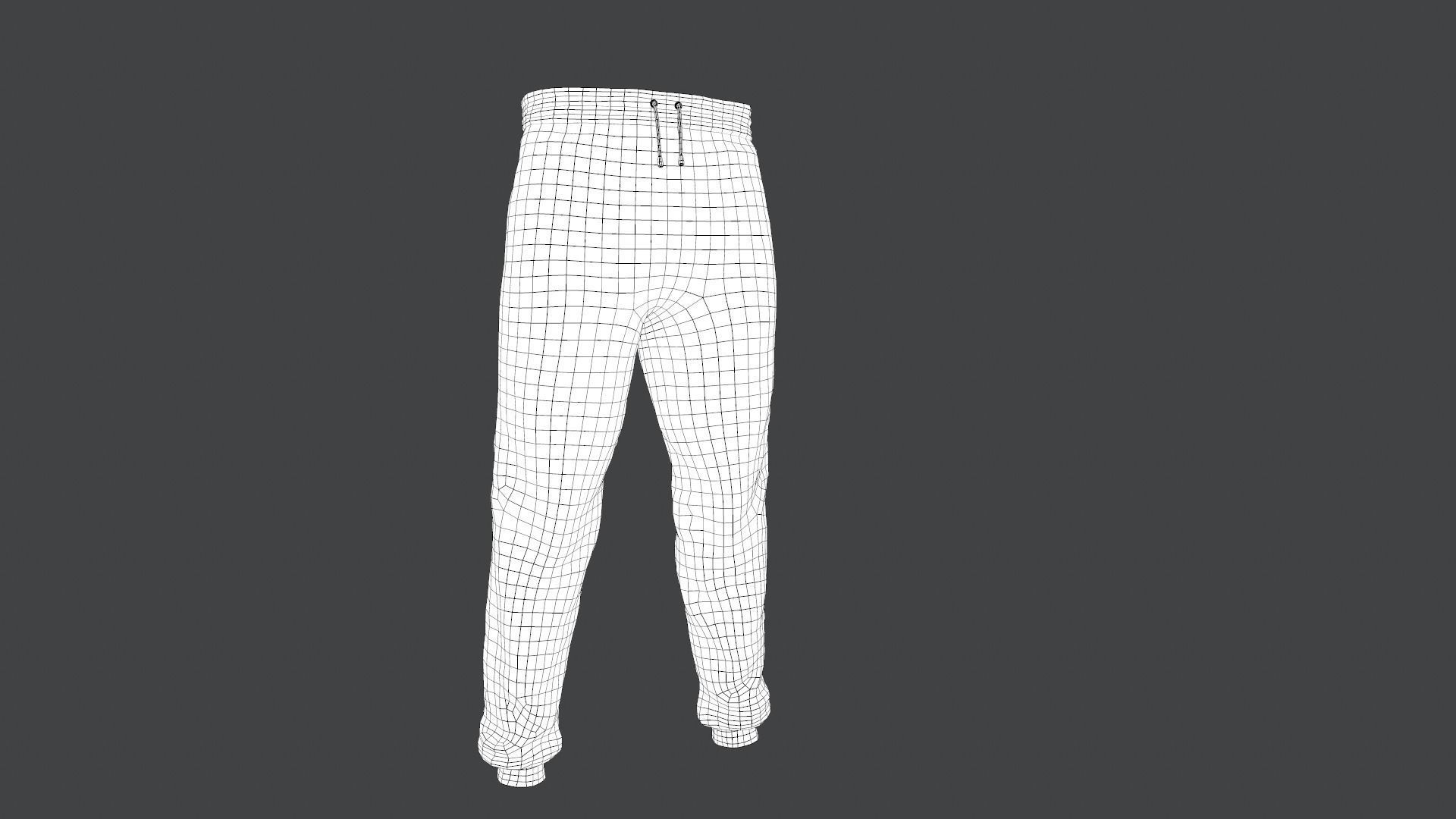 Brown Stonewashed Jogger Pants Low-poly 3D model_14