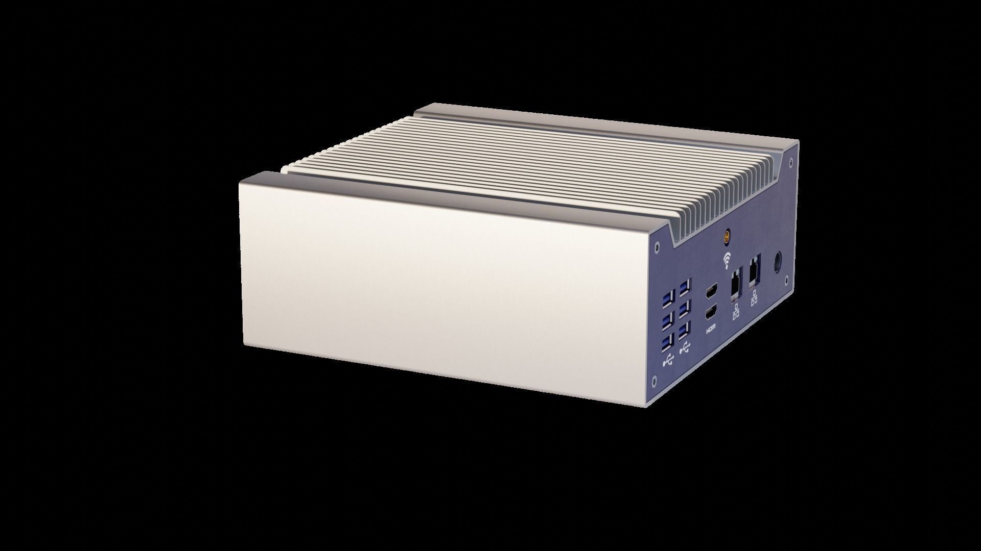 Passively cooled industrial computer with USB 3 3D model_3