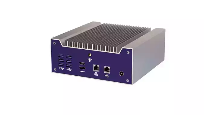   Passively cooled industrial computer with USB 3 3D model