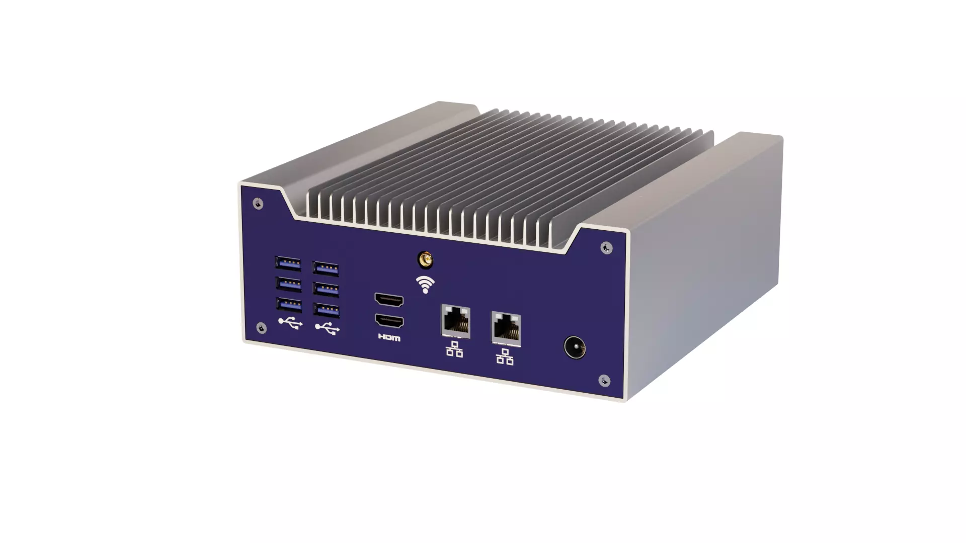Passively cooled industrial computer with USB 3 3D model_0