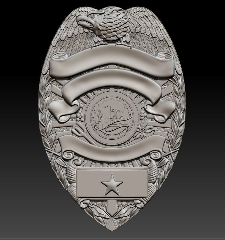 Tucson badge 3D print model_11