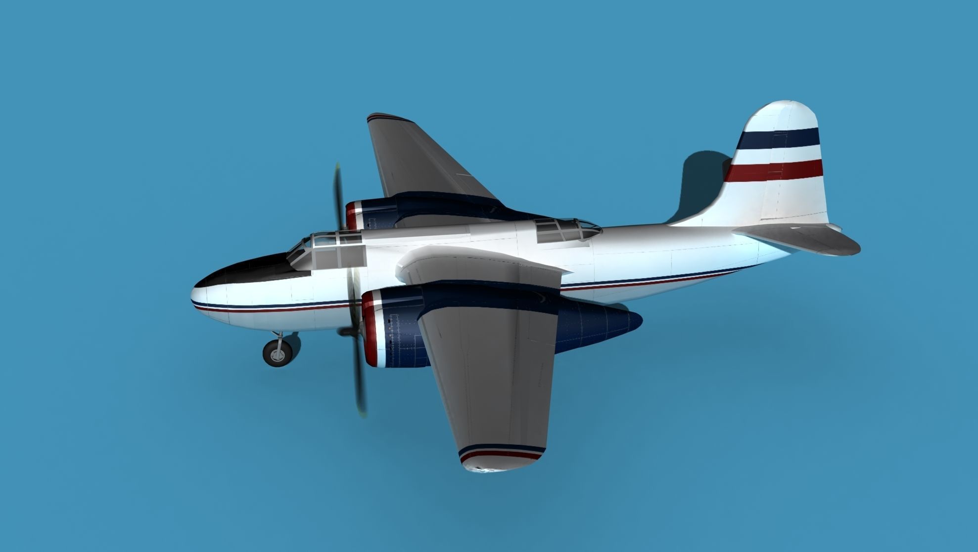 Douglas A-20G Havoc Civil Version V02 3D model_9