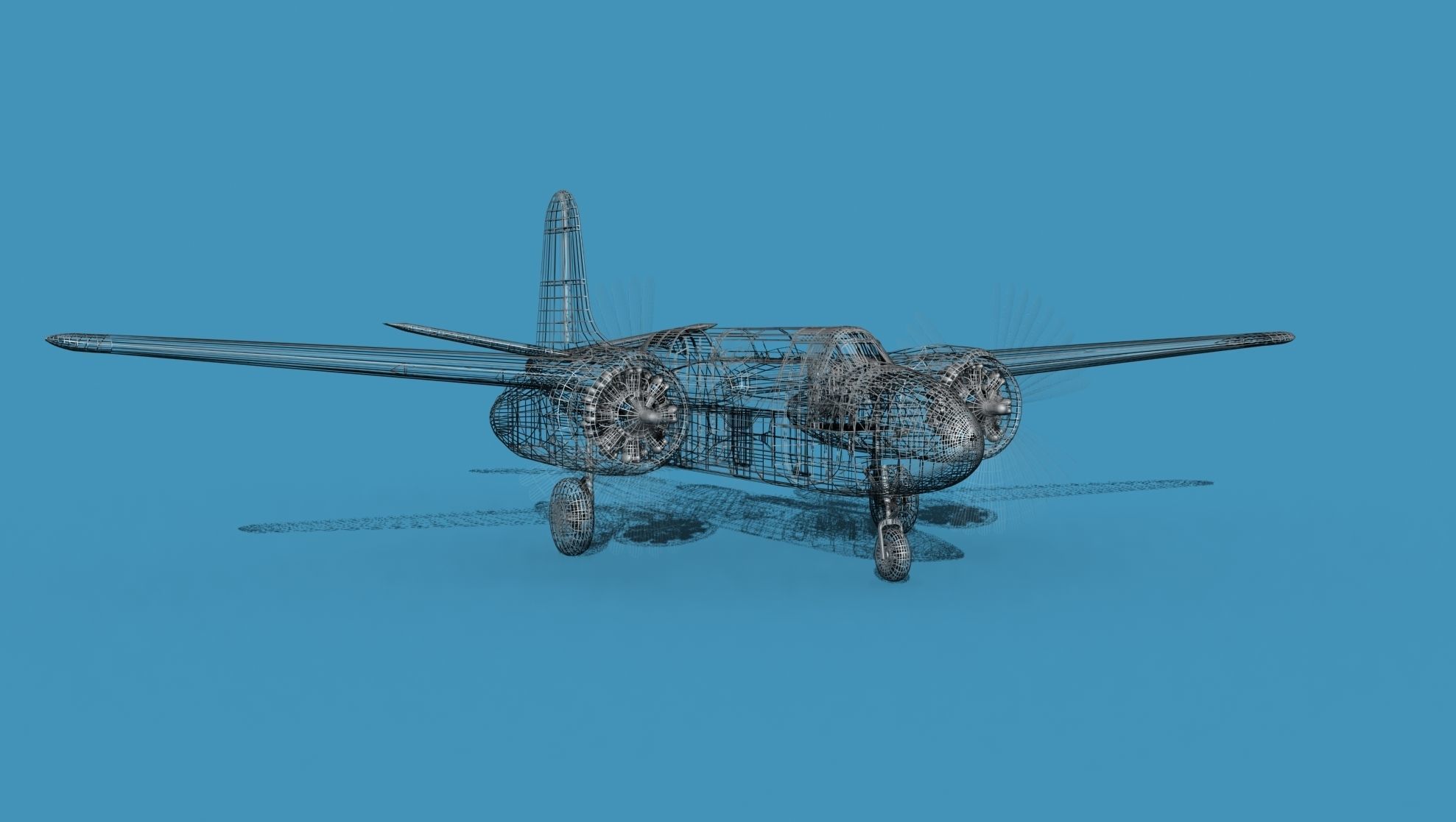 Douglas A-20G Havoc Civil Version V03 3D model_12