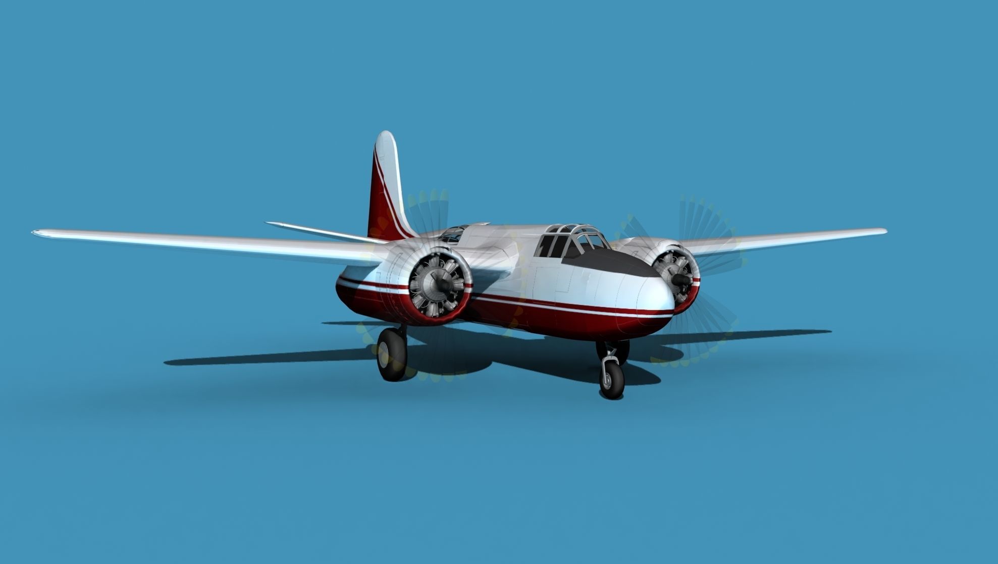 Douglas A-20G Havoc Civil Version V03 3D model_2