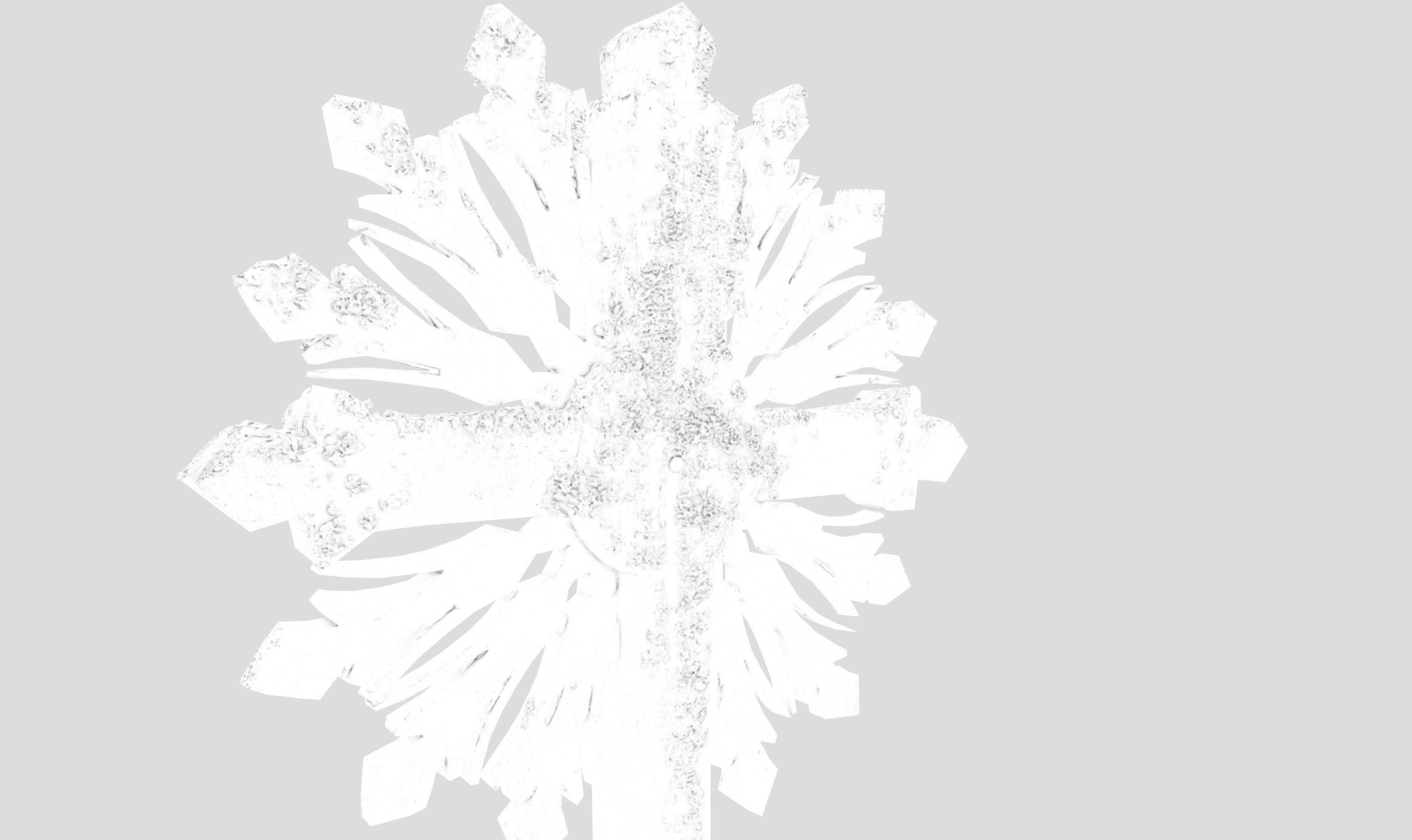 Mossy Wooden cross Low-poly 3D model_40