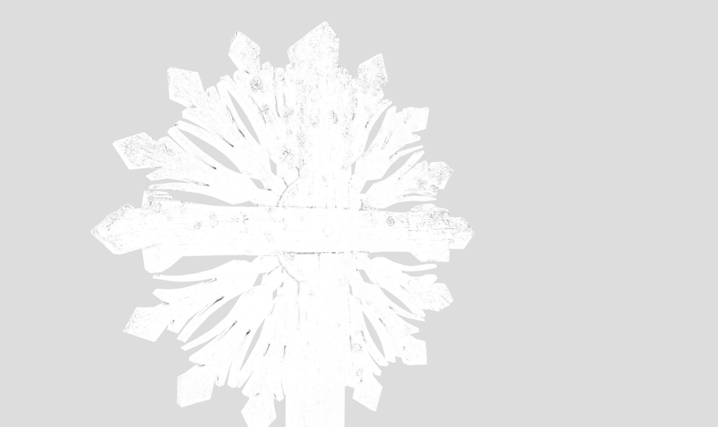 Mossy Wooden cross Low-poly 3D model_39