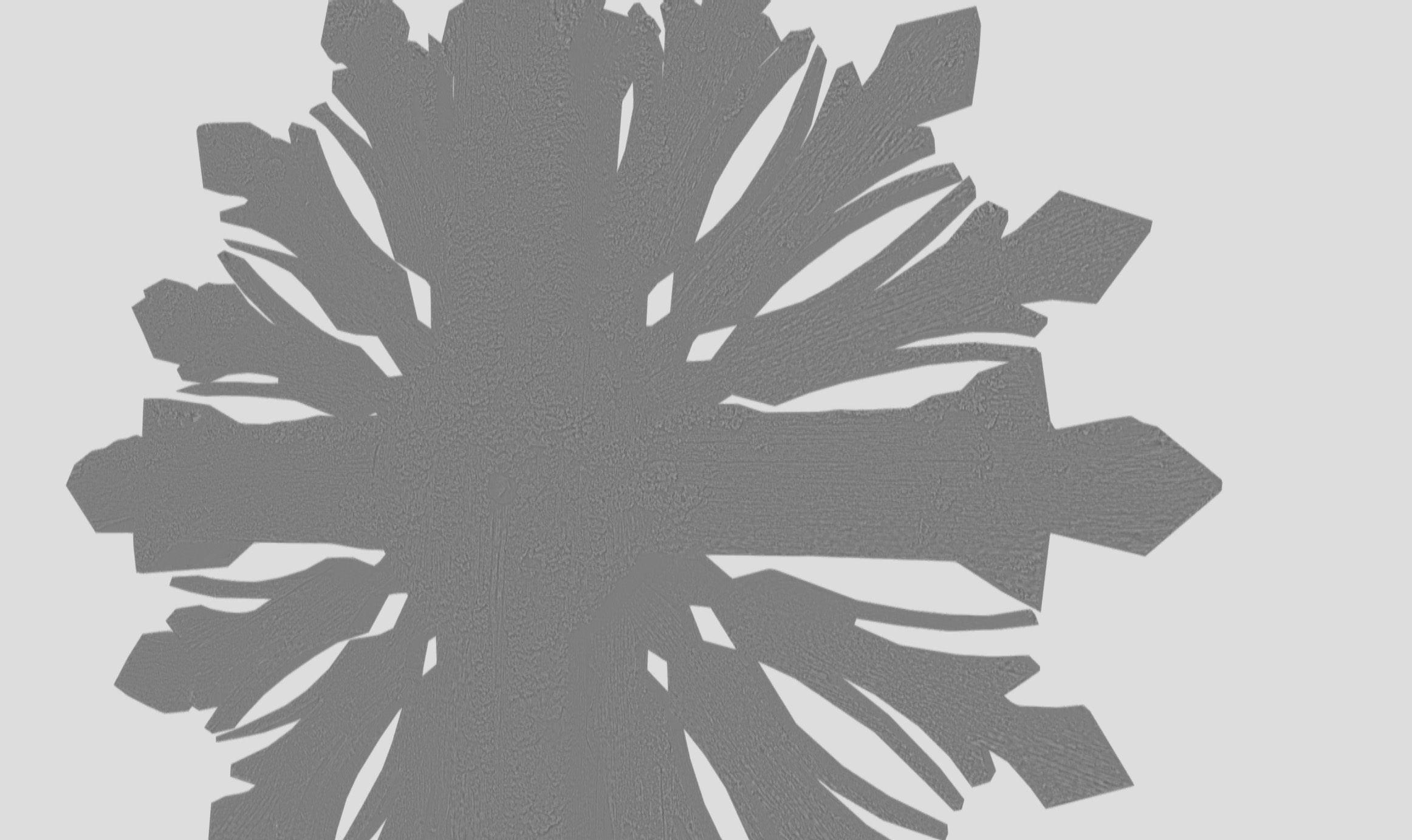 Mossy Wooden cross Low-poly 3D model_37