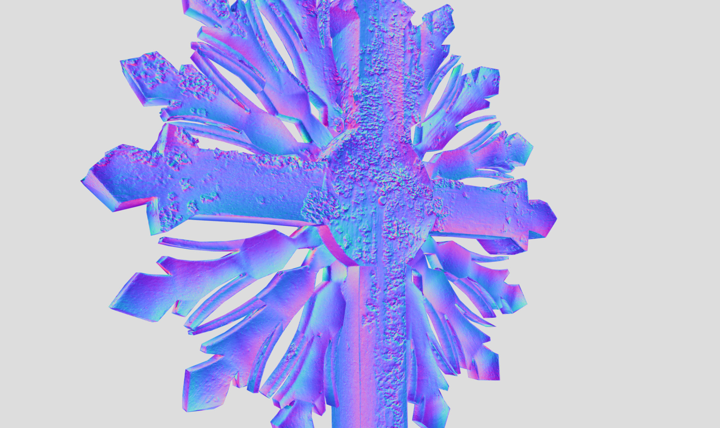 Mossy Wooden cross Low-poly 3D model_43