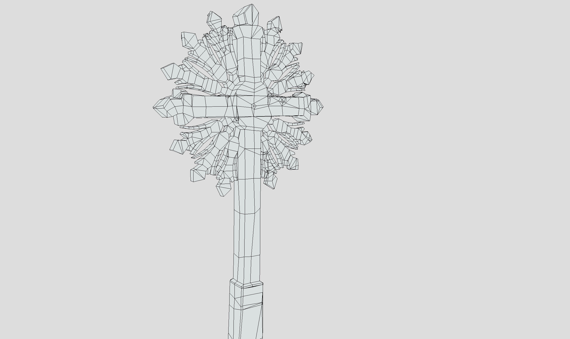 Mossy Wooden cross Low-poly 3D model_34