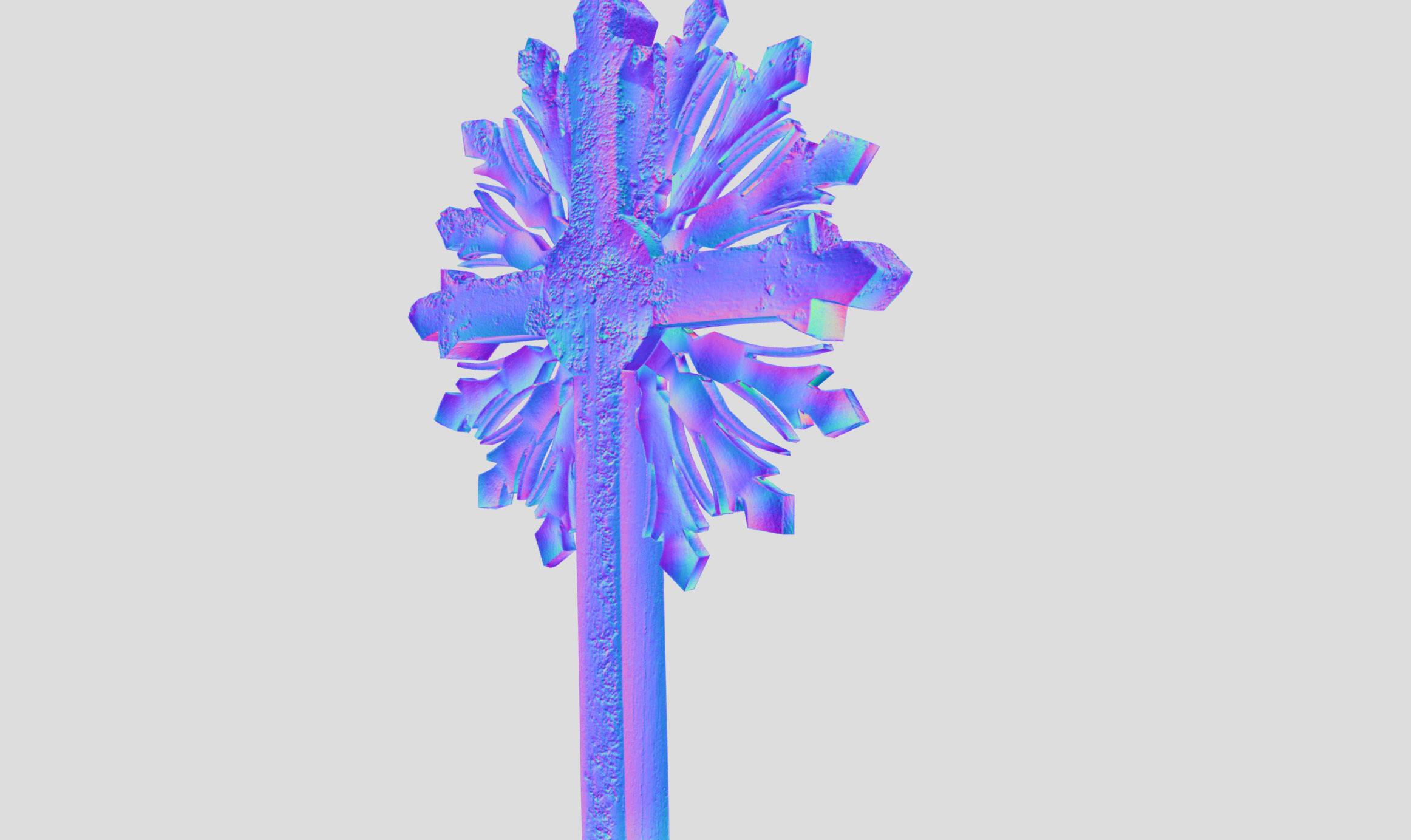 Mossy Wooden cross Low-poly 3D model_41