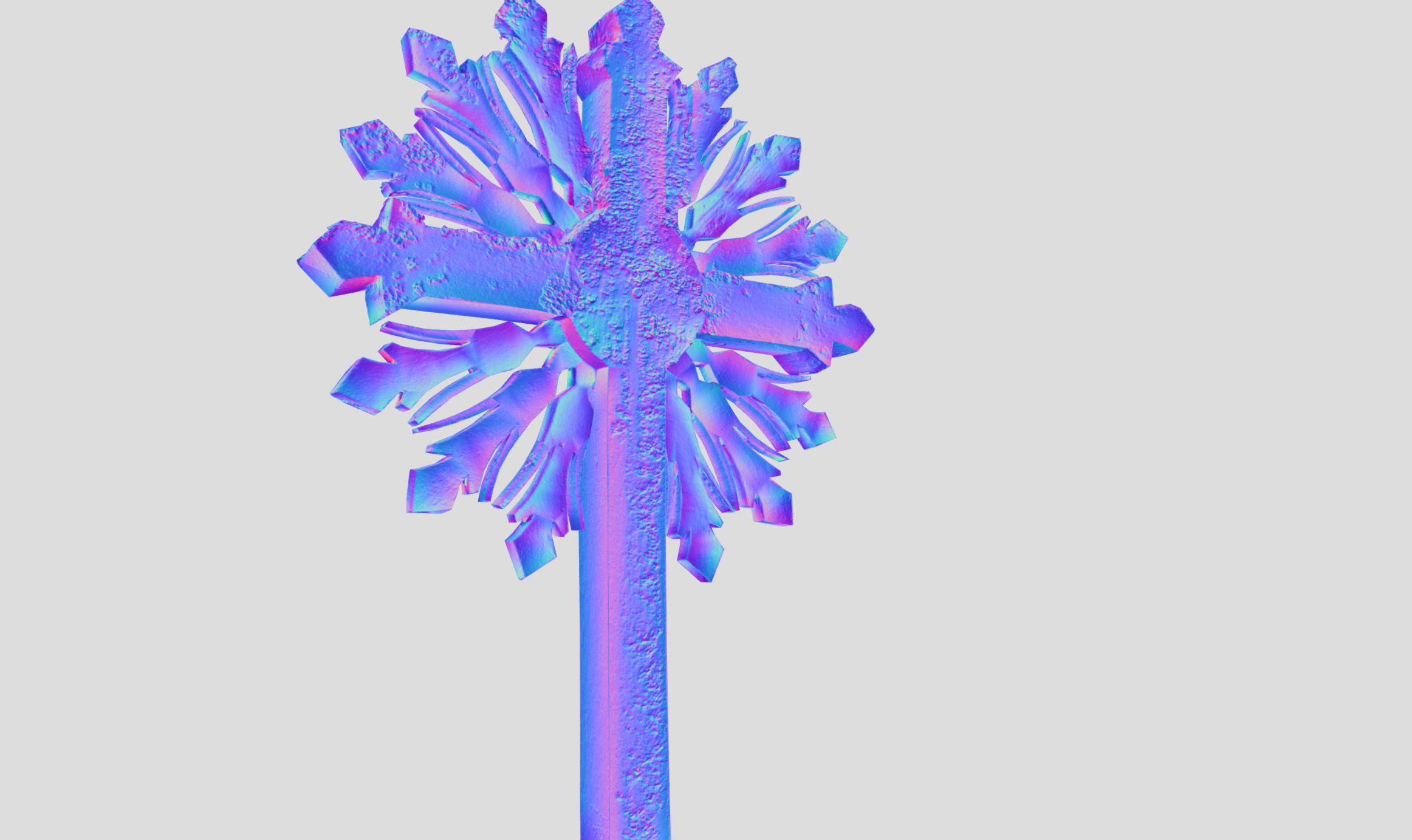 Mossy Wooden cross Low-poly 3D model_42