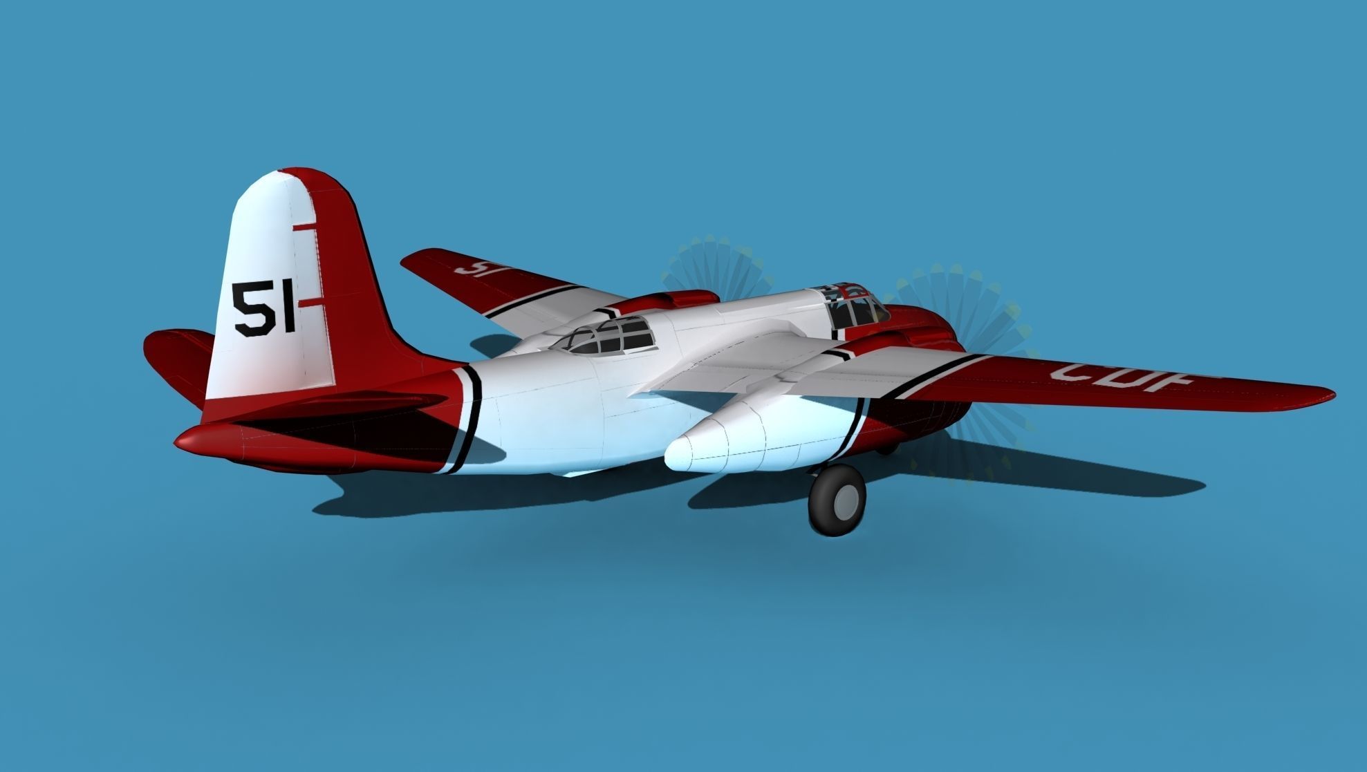 Douglas A-20G Civil Transport V04 3D model_5