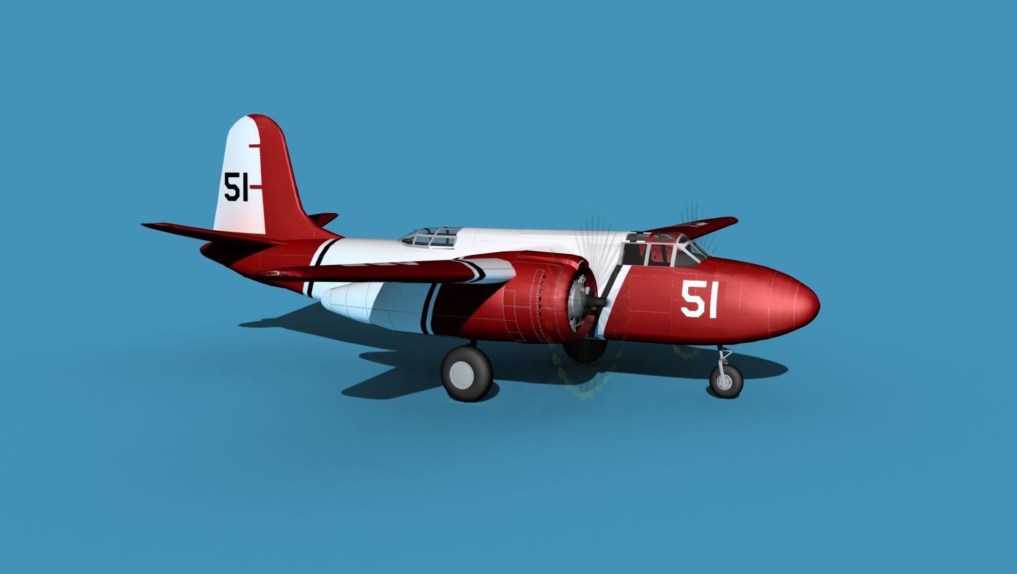 Douglas A-20G Civil Transport V04 3D model_3