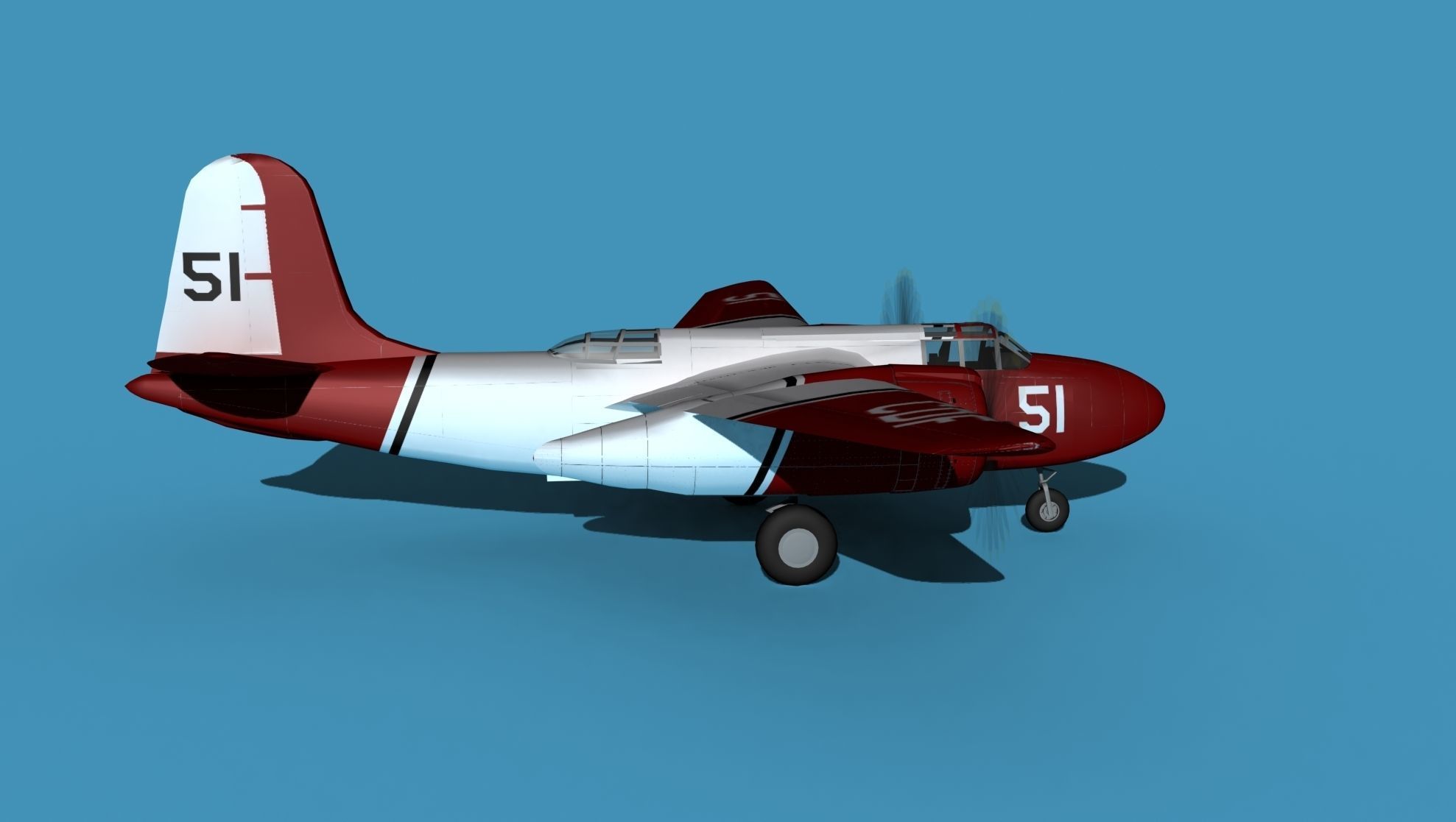 Douglas A-20G Civil Transport V04 3D model_4
