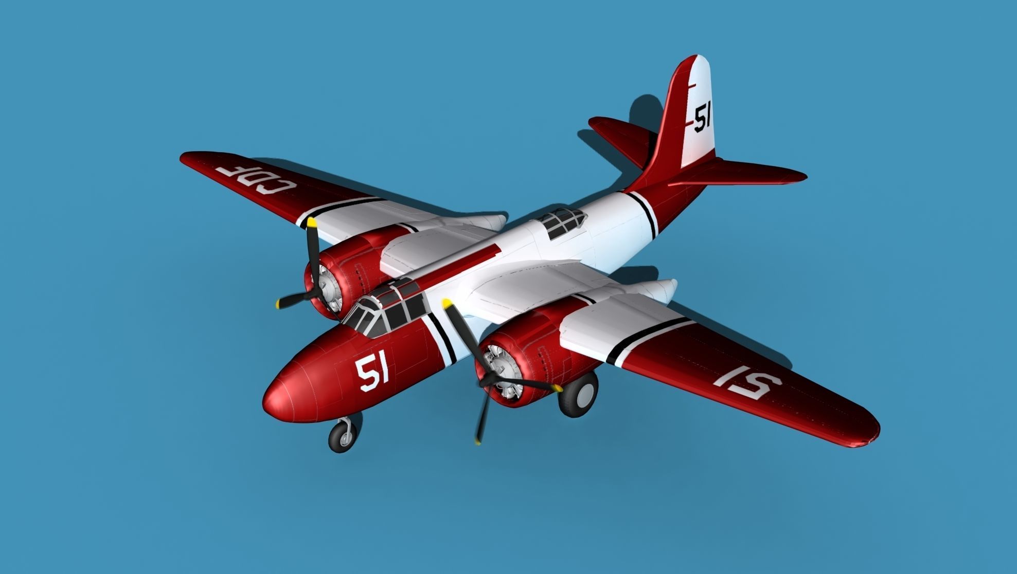 Douglas A-20G Civil Transport V04 3D model_10