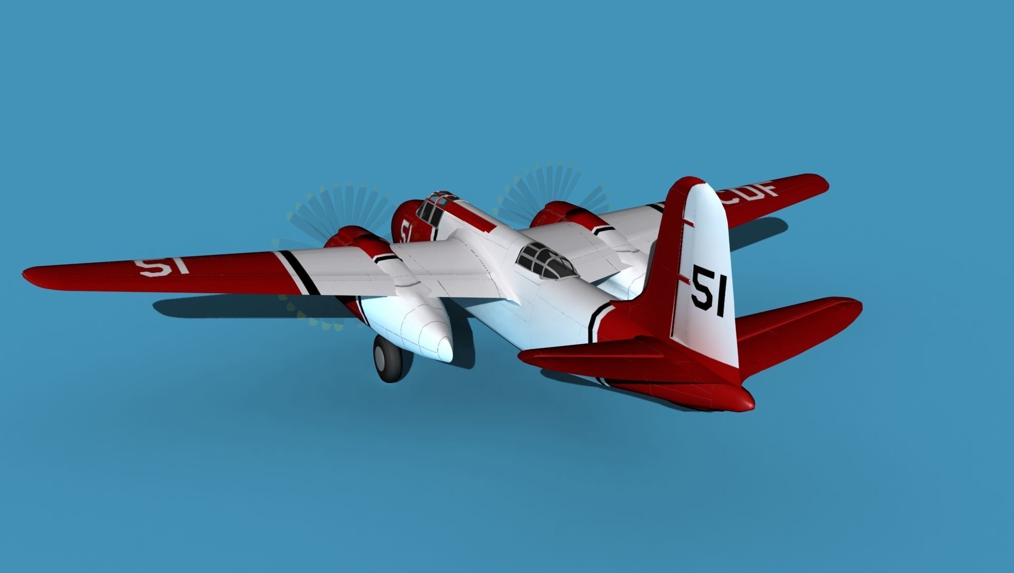 Douglas A-20G Civil Transport V04 3D model_7