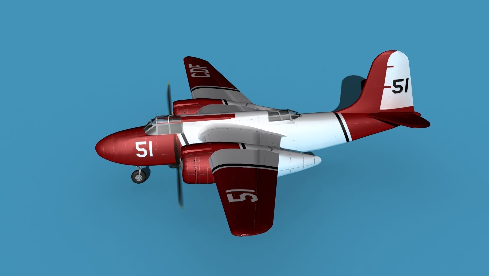 Douglas A-20G Civil Transport V04 3D model_9