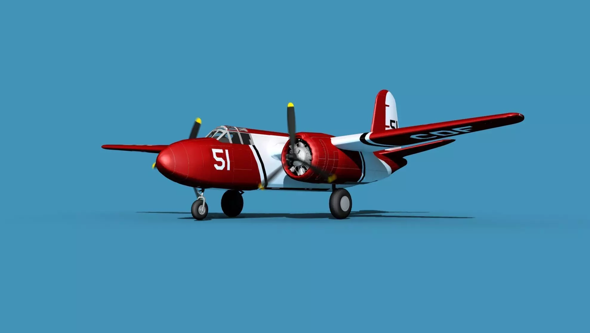 Douglas A-20G Civil Transport V04 3D model_0