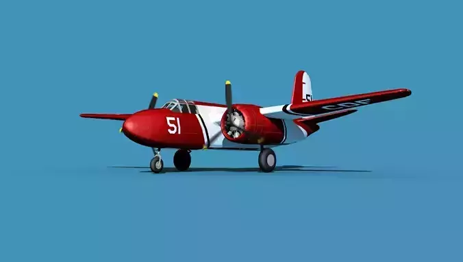 Douglas A-20G Civil Transport V04 3D model