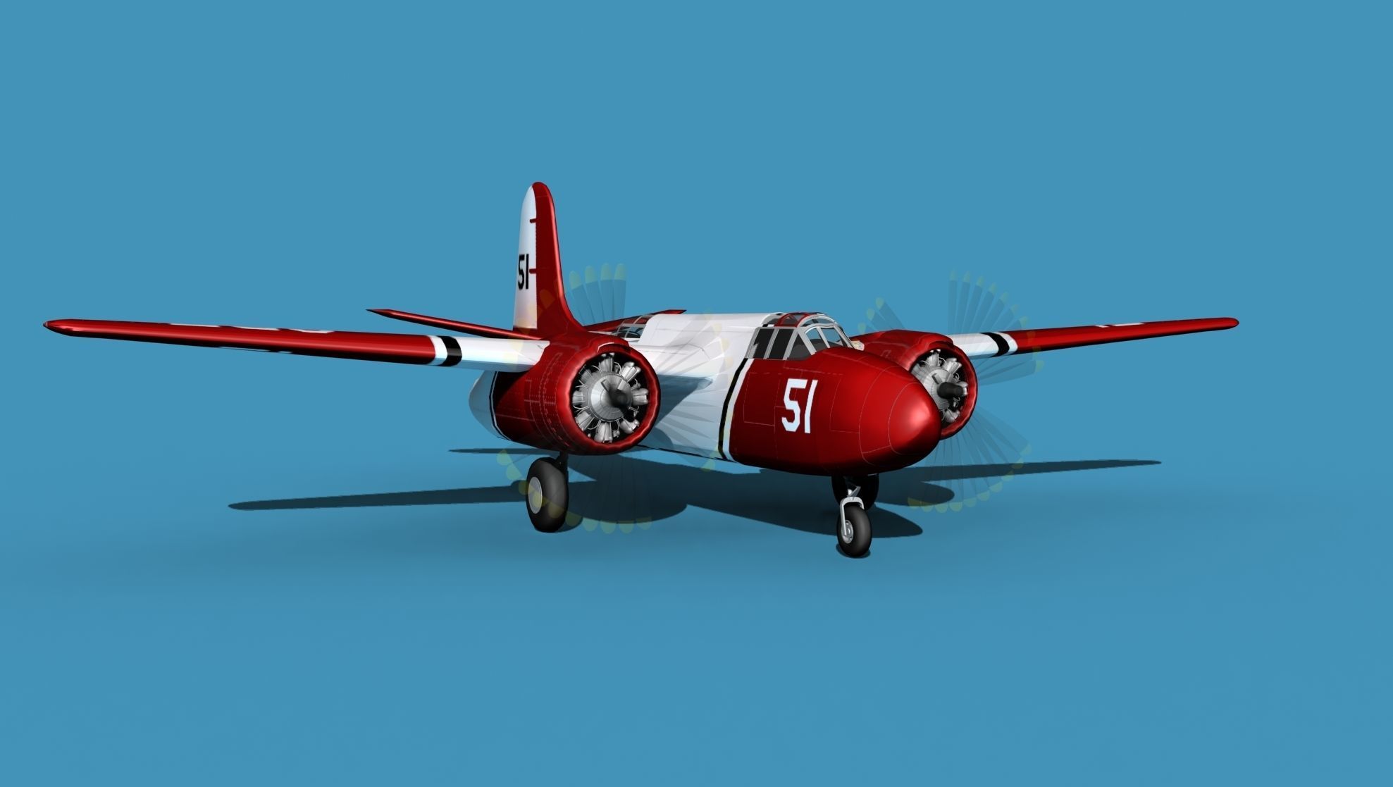 Douglas A-20G Civil Transport V04 3D model_2