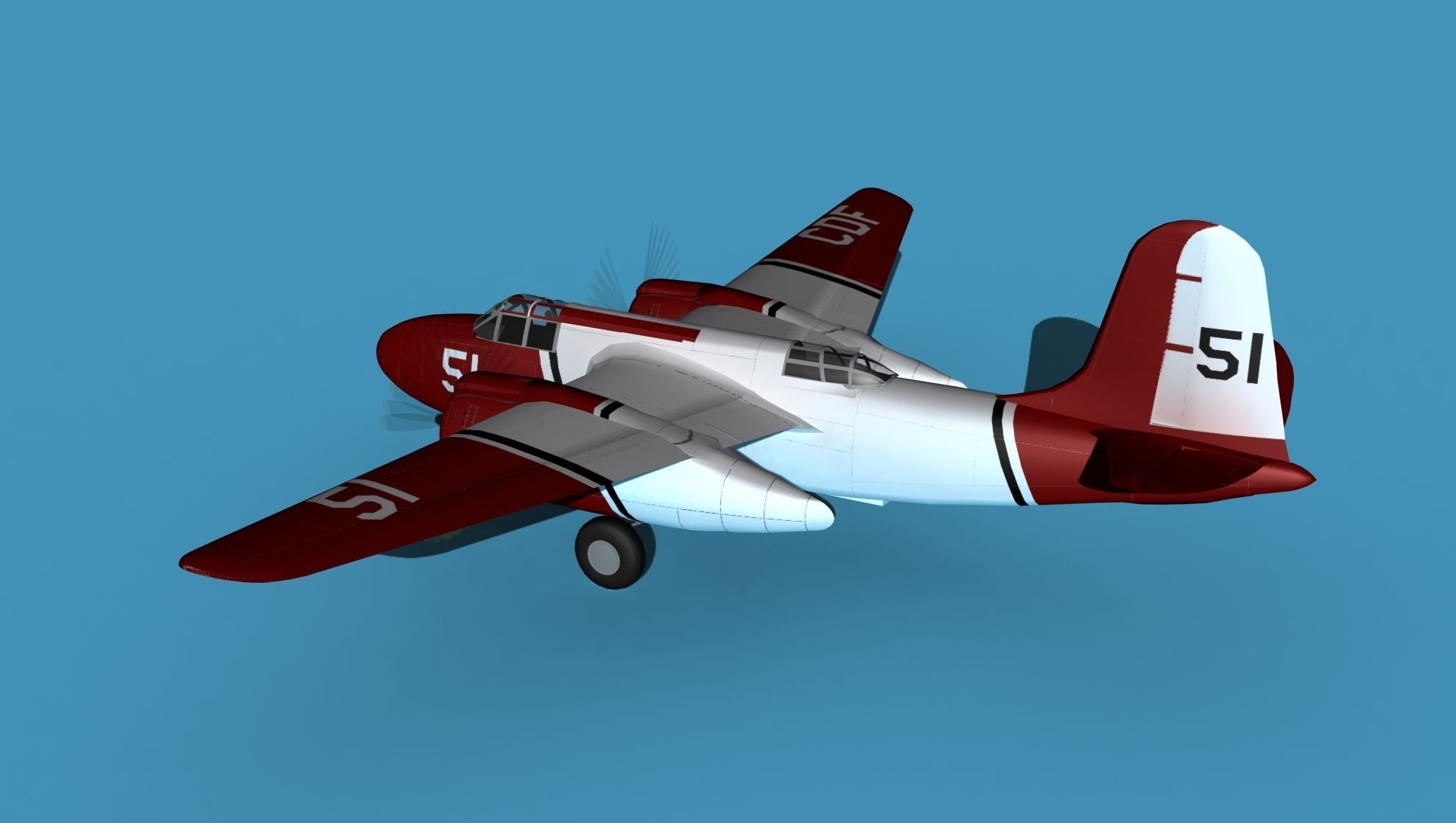 Douglas A-20G Civil Transport V04 3D model_8