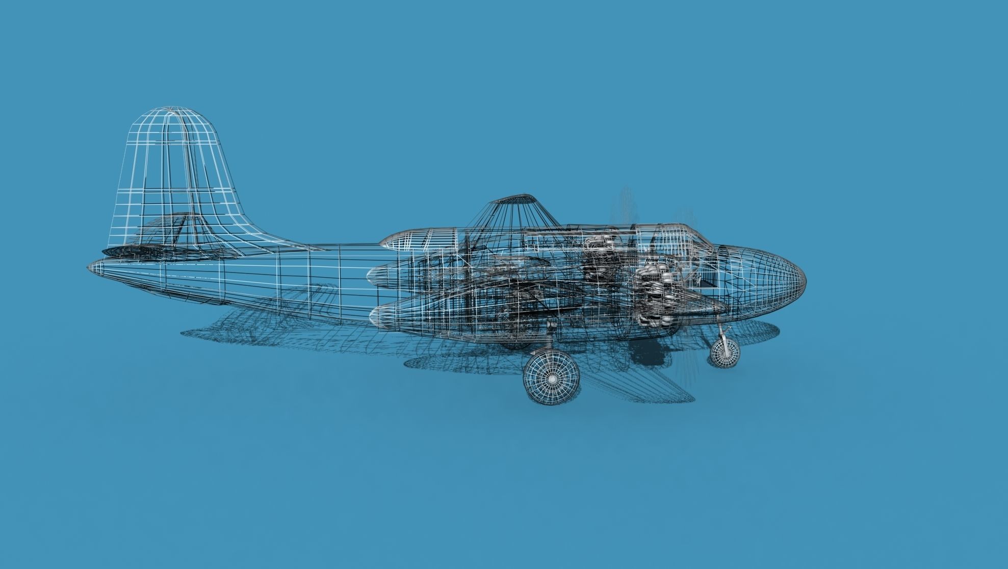 Douglas A-20G Civil Transport V04 3D model_13