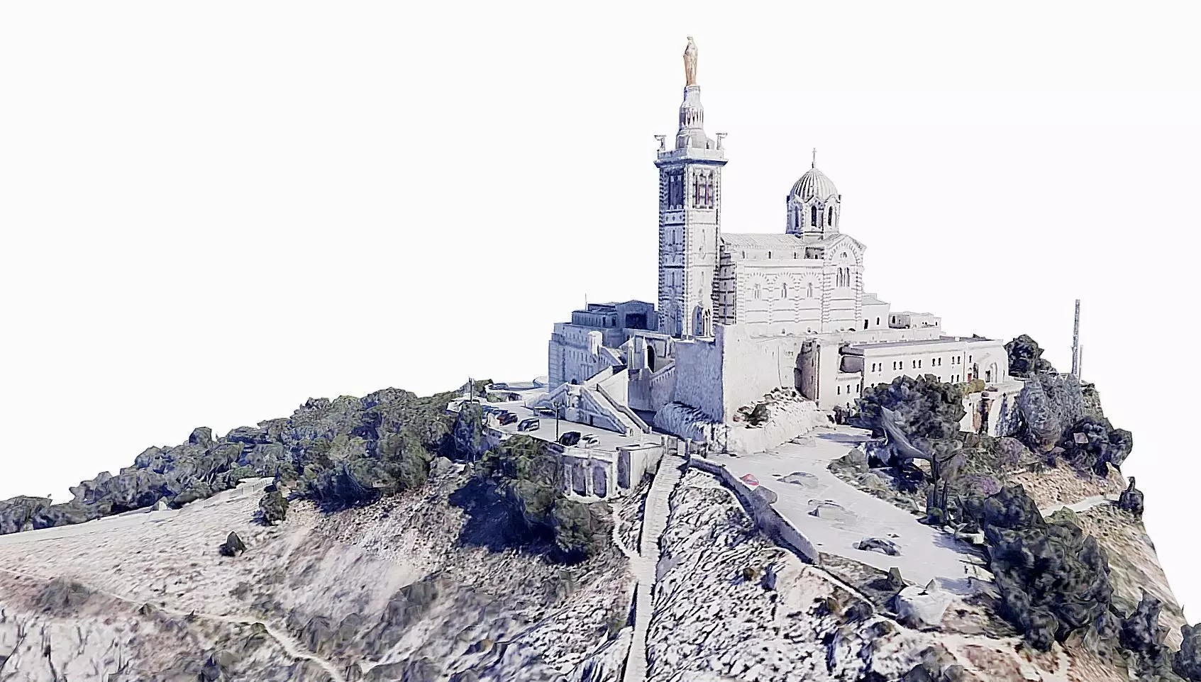 Notre Dame de la Garde Low-poly 3D model_0