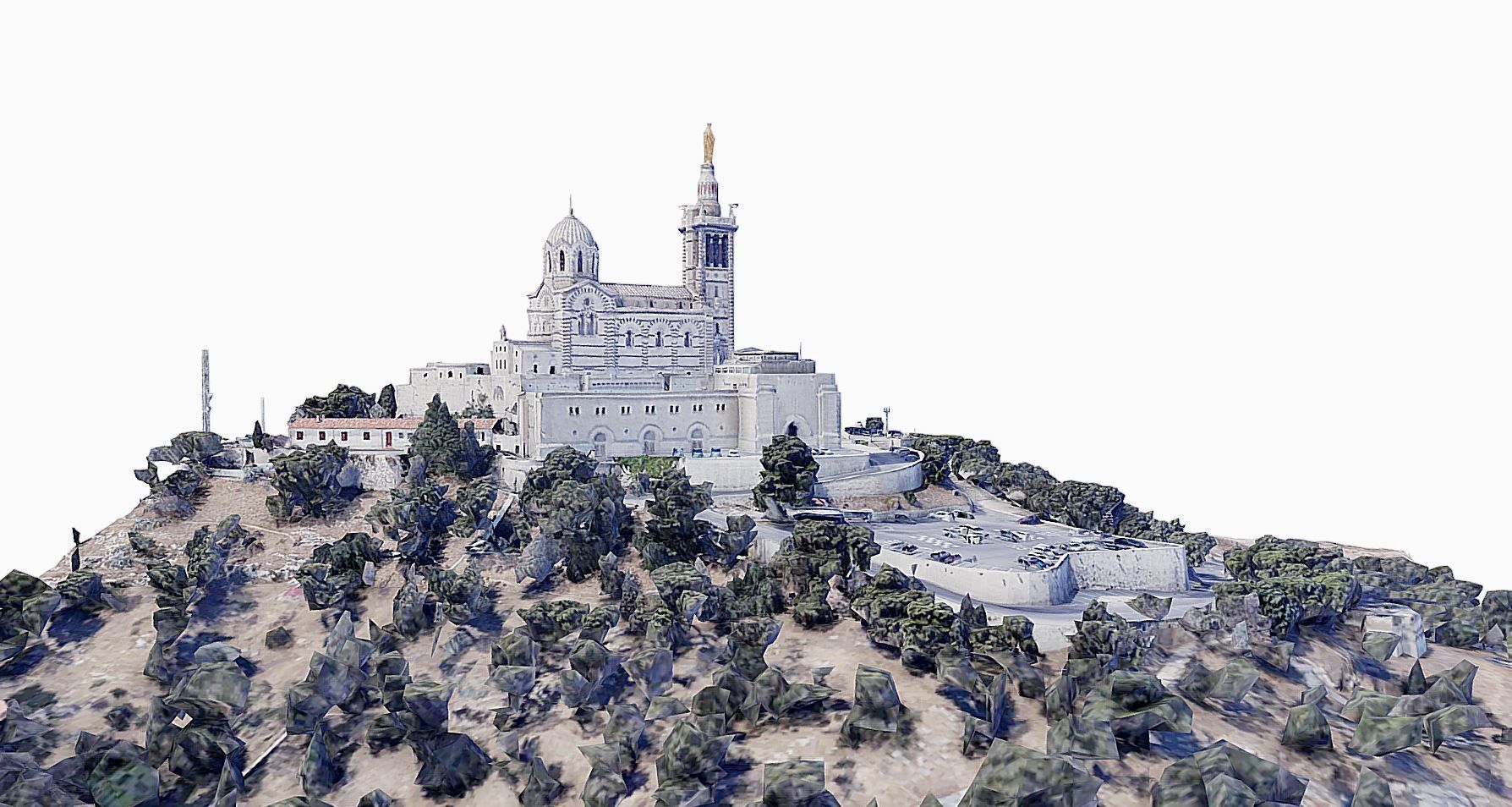 Notre Dame de la Garde Low-poly 3D model_2