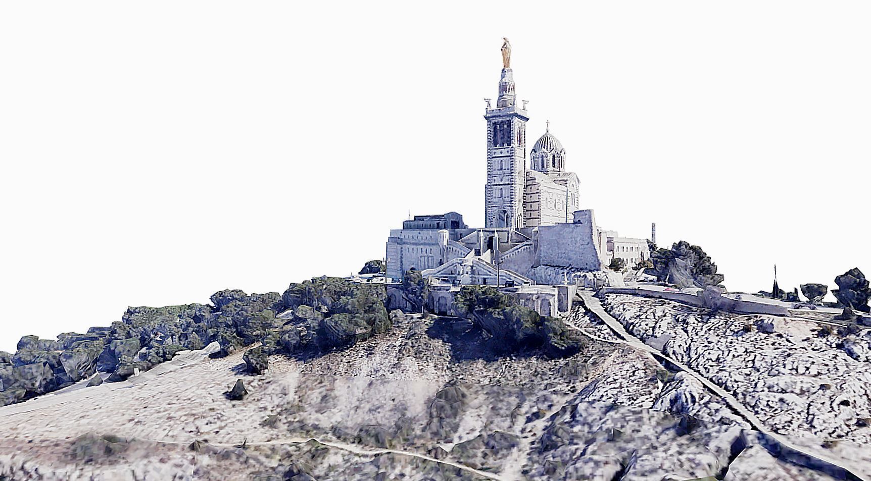 Notre Dame de la Garde Low-poly 3D model_1