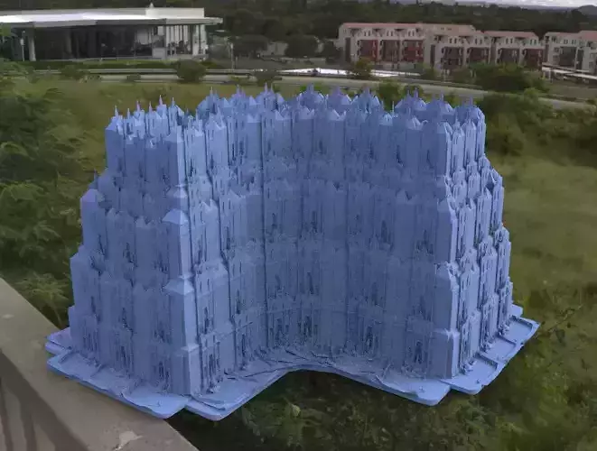 Fantasy architecture Gondor inspired curve 3D