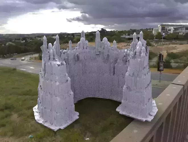 Fantasy architecture Gondor inspired tower ring 3D 3D model