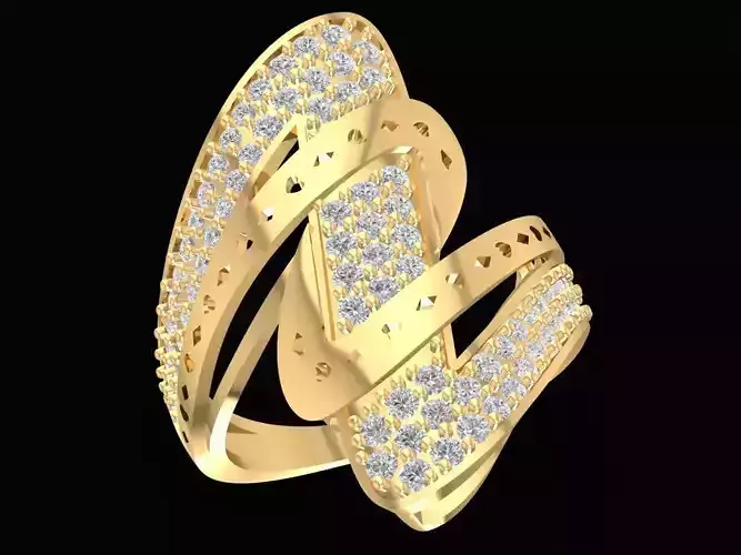 Elegant Multi Layer Twisted Diamond Ring 3D Model  2608 3D print model