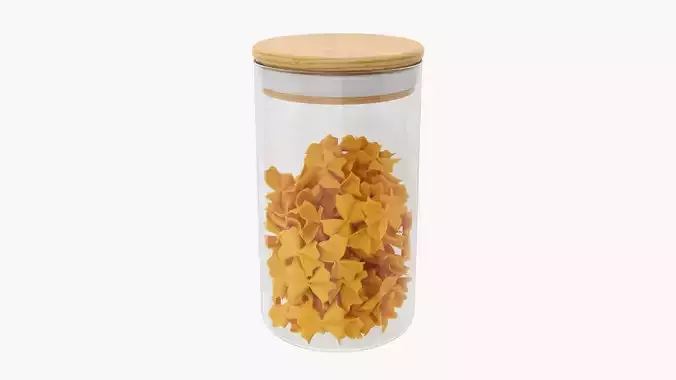 Glass kitchen jar with contents 07 3D model
