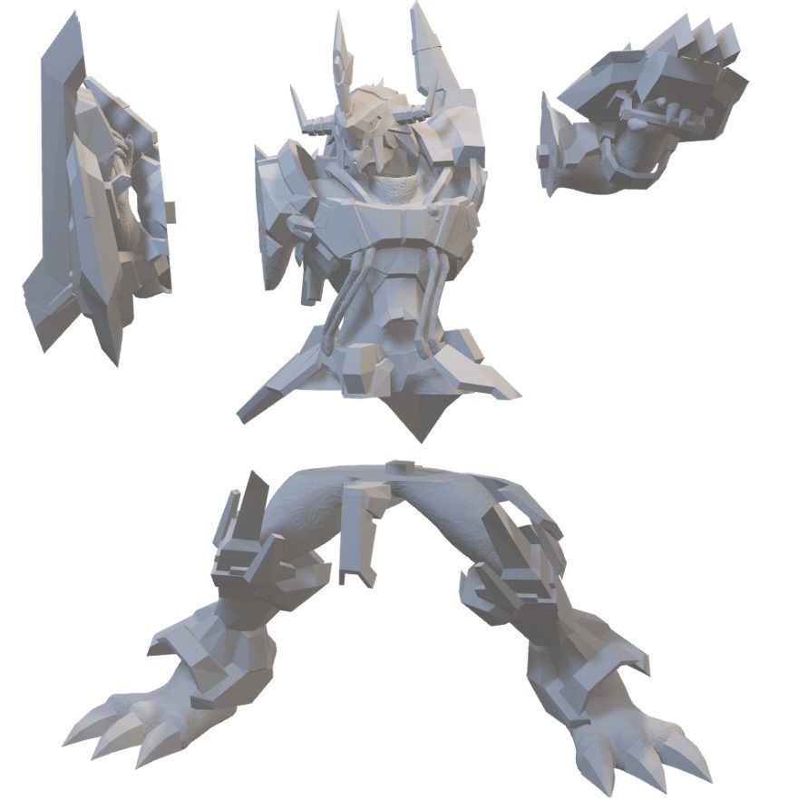 Wargreymon Antibody-X Statue 3D print model_2