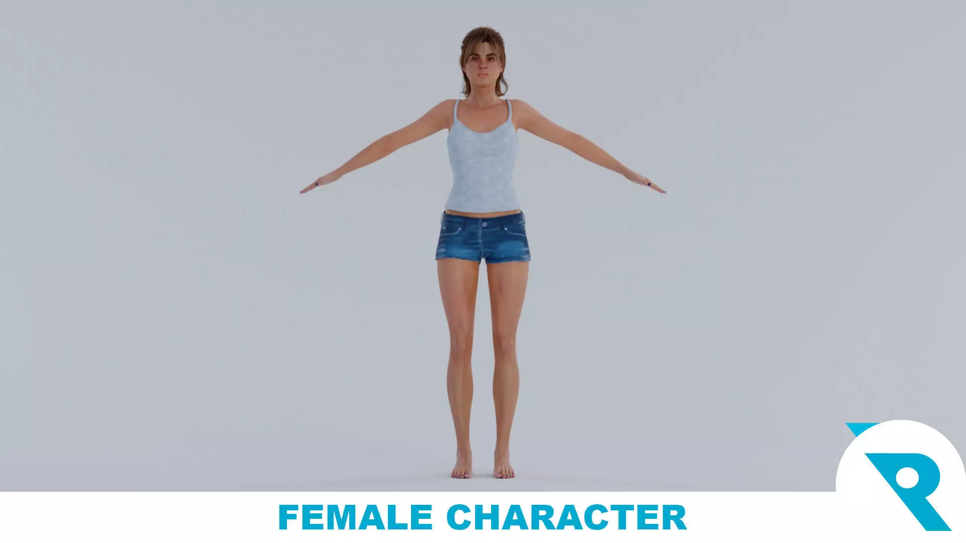 Realistic Female Character - Netty 3D model_0