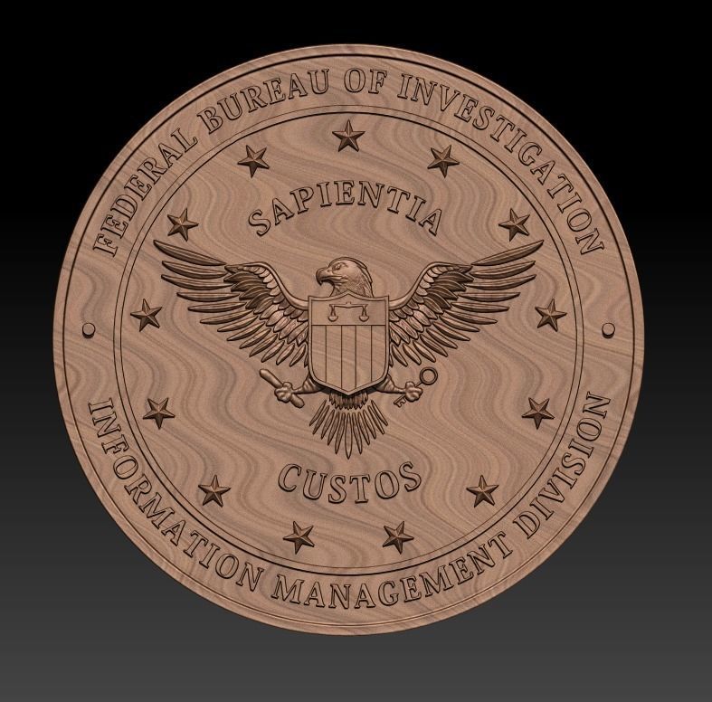  FBI Information Management Seal 3D print model_8