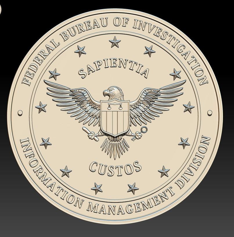  FBI Information Management Seal 3D print model_3