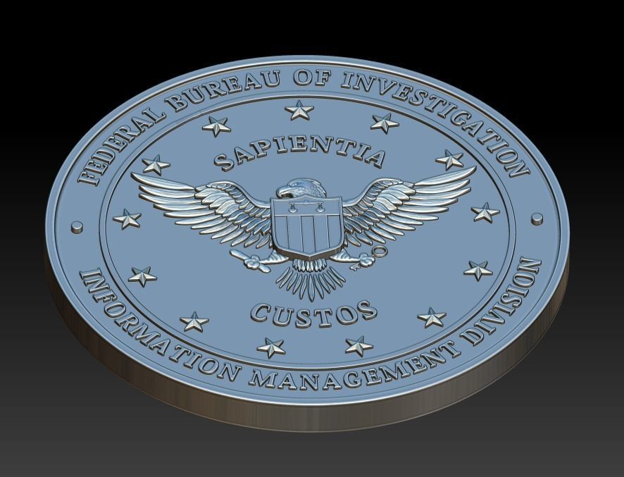  FBI Information Management Seal 3D print model_6