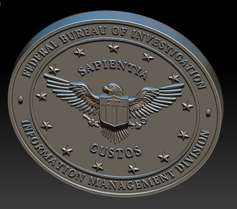  FBI Information Management Seal 3D print model_7