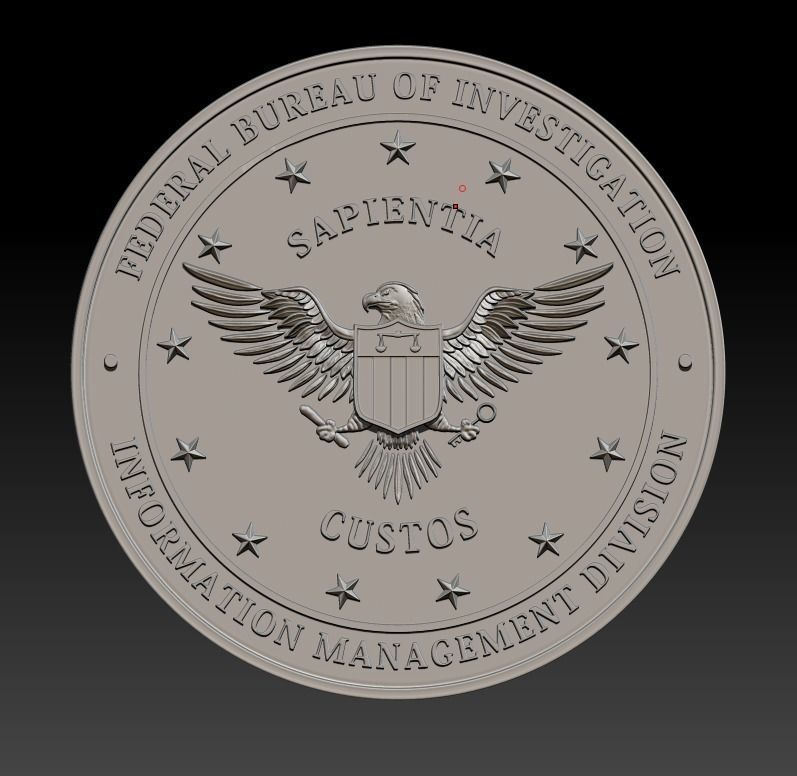  FBI Information Management Seal 3D print model_9