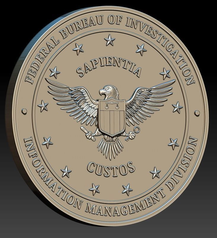  FBI Information Management Seal 3D print model_4