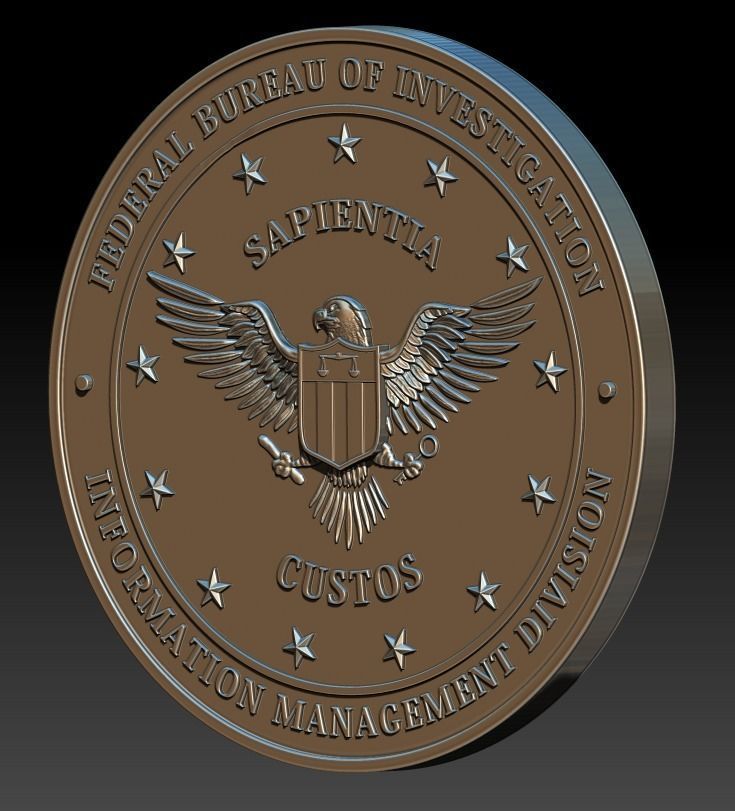  FBI Information Management Seal 3D print model_5