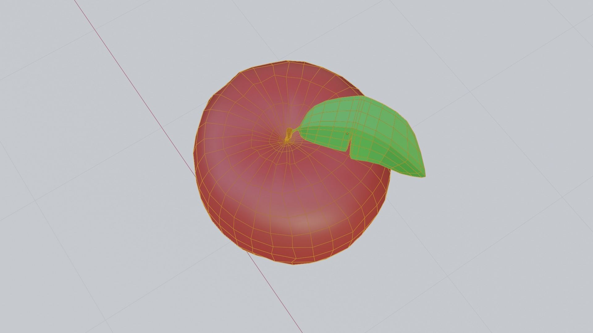 Red apple low poly Free low-poly 3D model_7