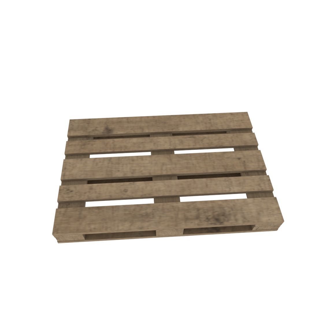 Europallet wooden pallet Free low-poly 3D model_3