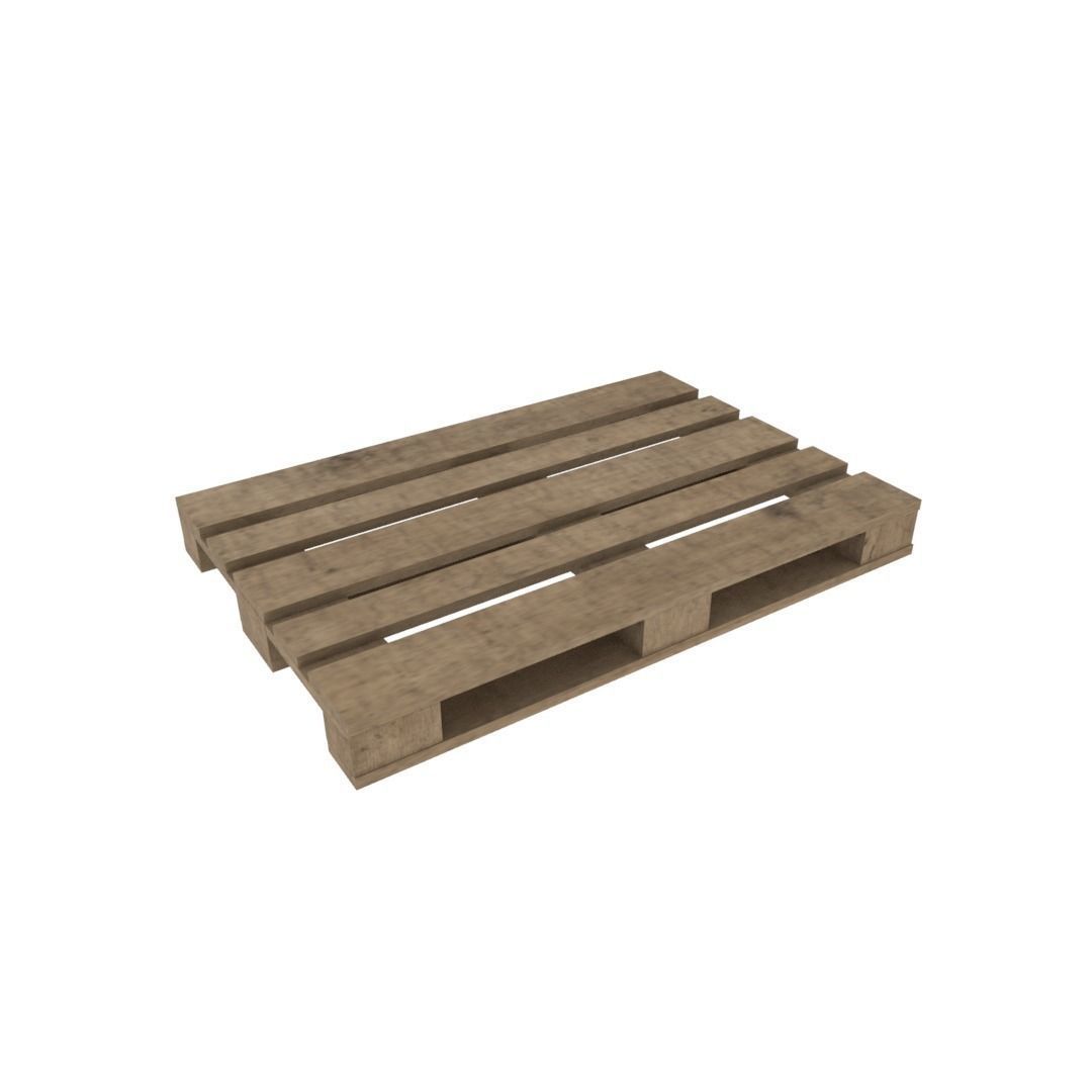Europallet wooden pallet Free low-poly 3D model_2