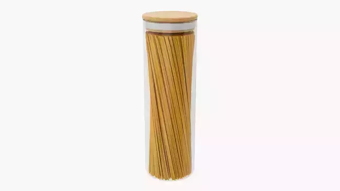 Glass kitchen jar with contents 09 3D model