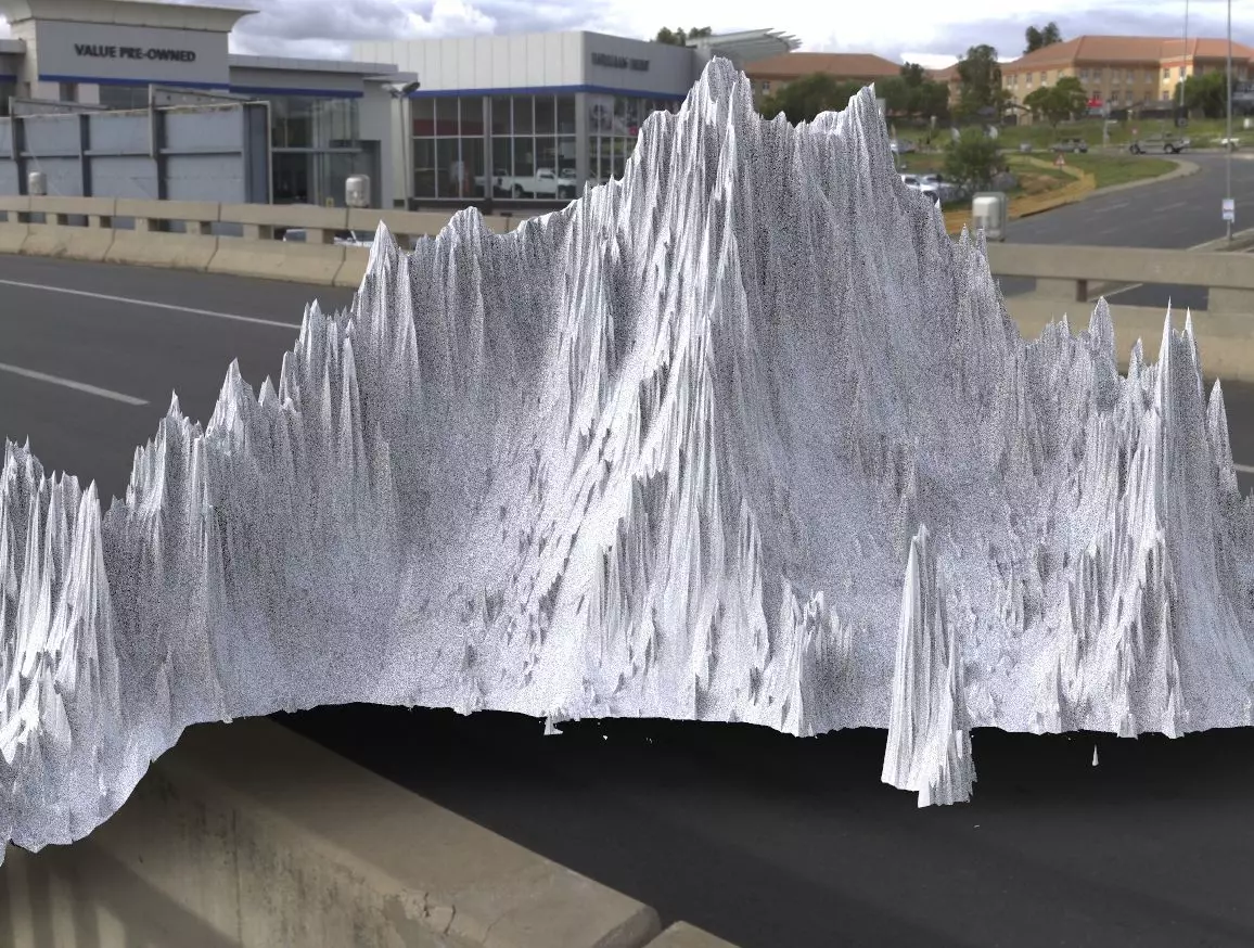 Fantasy terrain mountain 3D 3D model_0